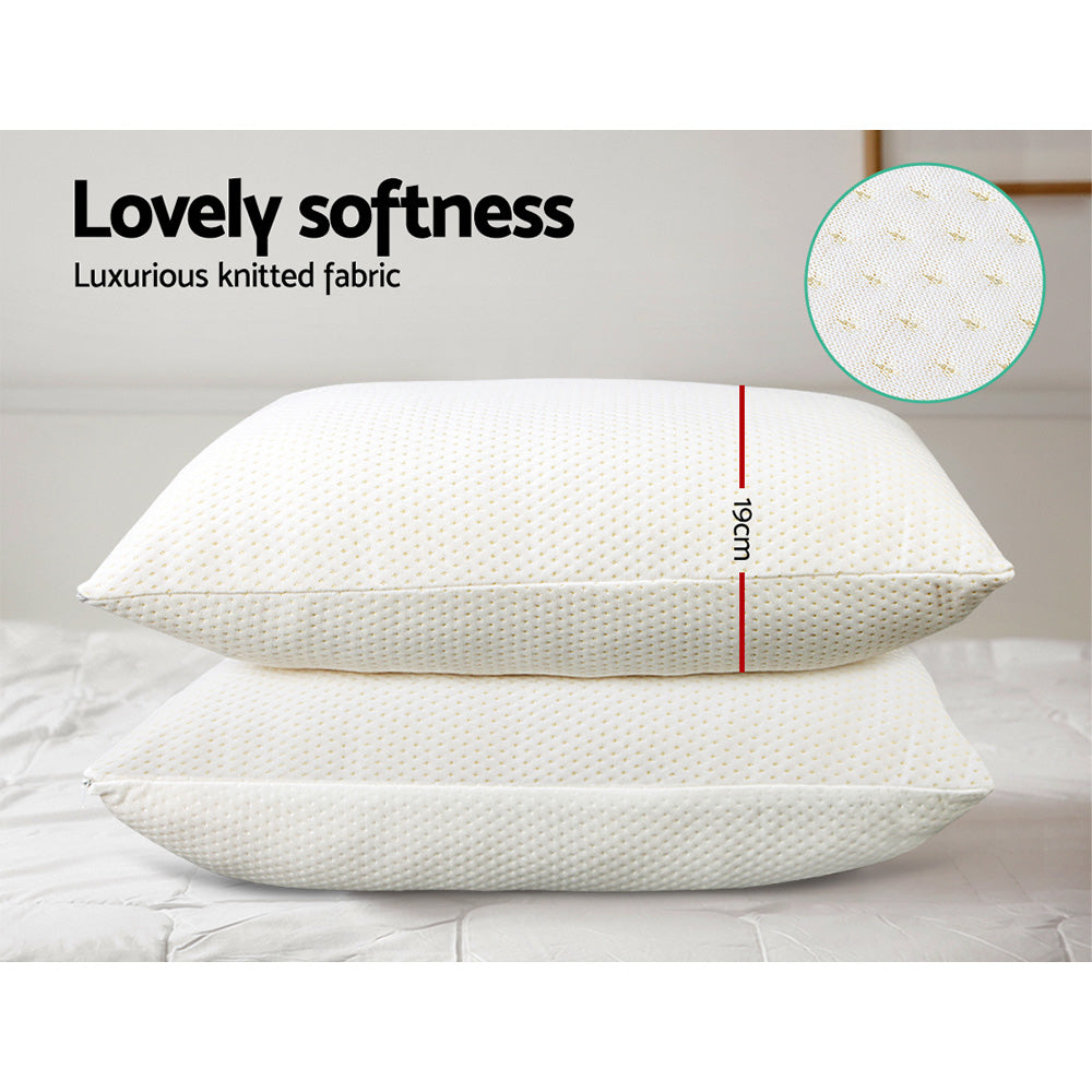 Giselle Bedding Memory Foam Pillow 19cm Thick Twin Pack-3