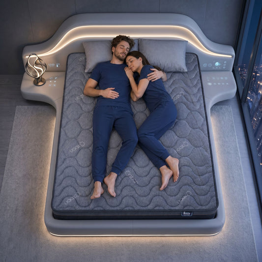Levitex 25 cm Hybrid Pocket Spring Mattress Firm with 4cm Egg Crate Foam for Deep Sleep Bamboo Charcoal Fabric Queen