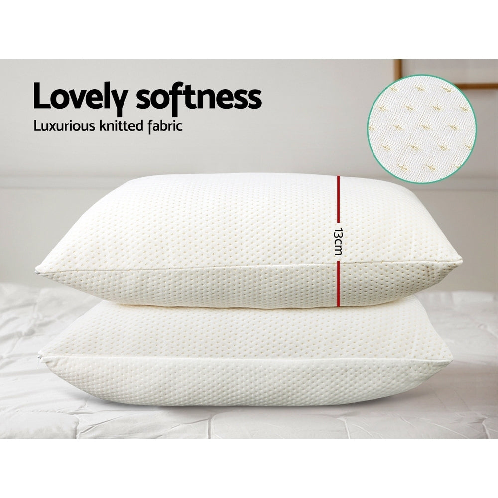 Giselle Bedding Memory Foam Pillow 13cm Thick Twin Pack-2