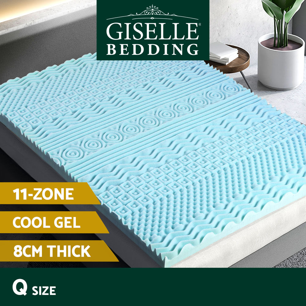 Giselle Bedding Memory Foam Mattress Topper 11-Zone 8cm Queen-1