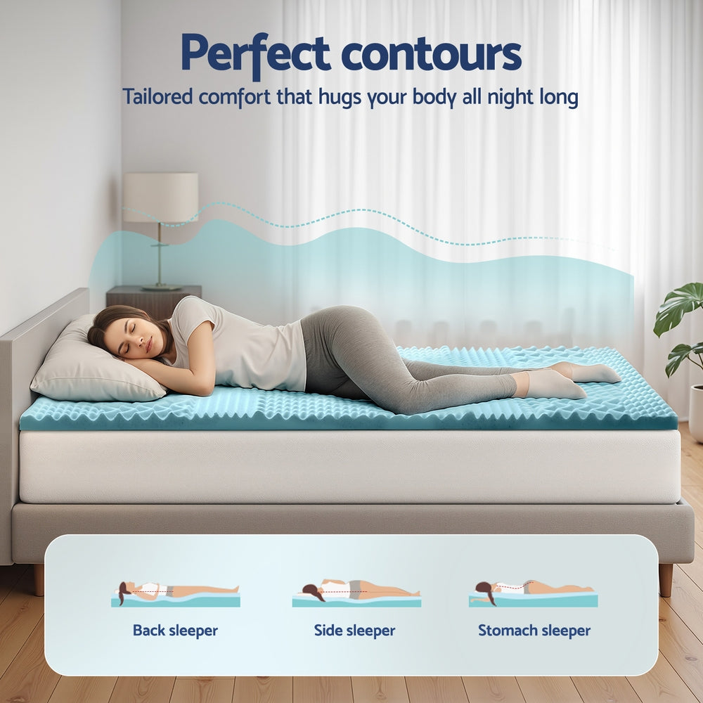 Giselle Bedding 5cm Memory Foam Mattress Topper 7-Zone King Single-3