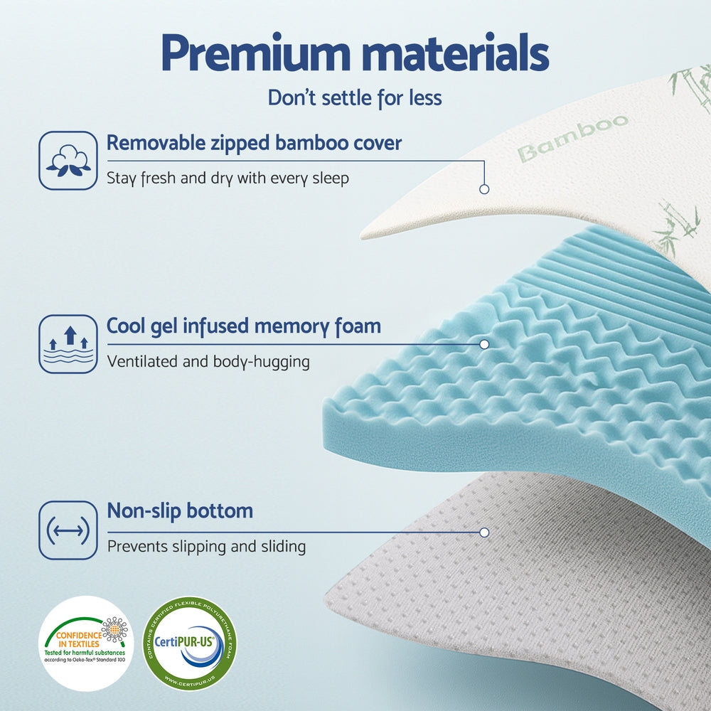 Giselle Bedding 5cm Memory Foam Mattress Topper 7-Zone King Single-4