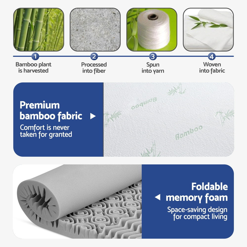 Giselle Bedding 8cm Memory Foam Mattress Topper 7-Zone Graphite Double-5