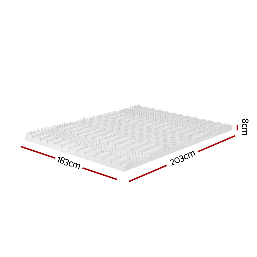 Giselle Bedding Memory Foam Mattress Topper 7-Zone Airflow Pad 8cm King White-1