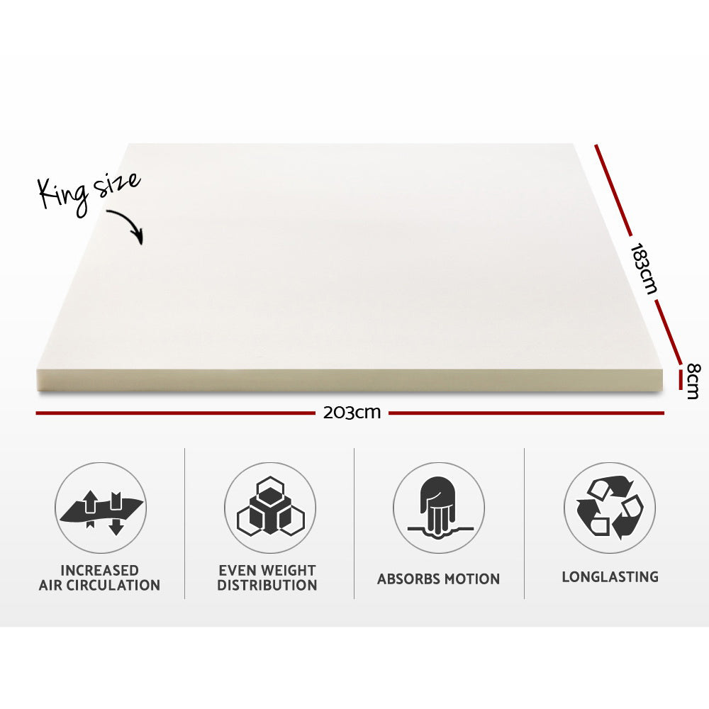 Giselle Bedding Memory Foam Mattress Topper 8cm King-1