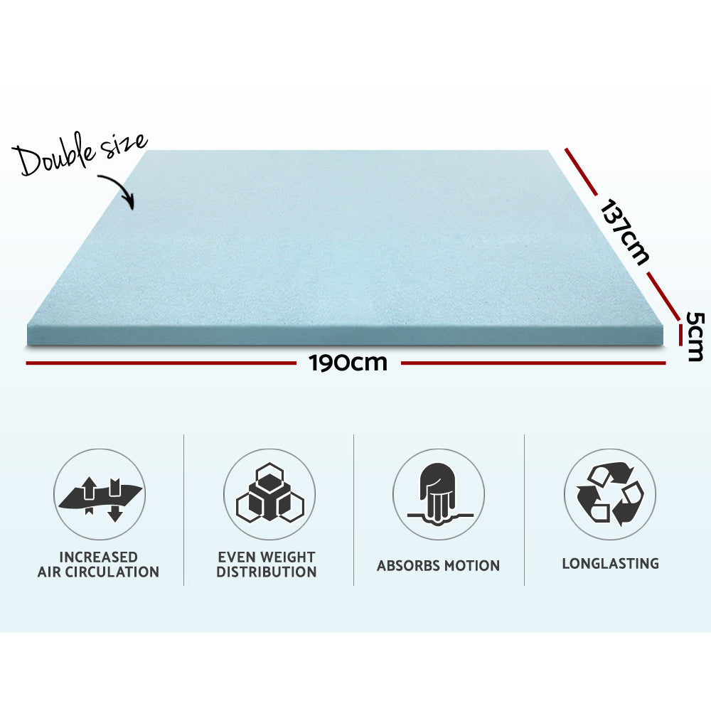 Giselle Bedding Memory Foam Mattress Topper Cool Gel 5cm Double-1