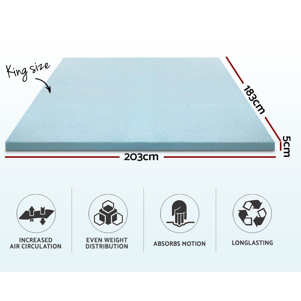 Giselle Bedding Memory Foam Mattress Topper Cool Gel 5cm King-1