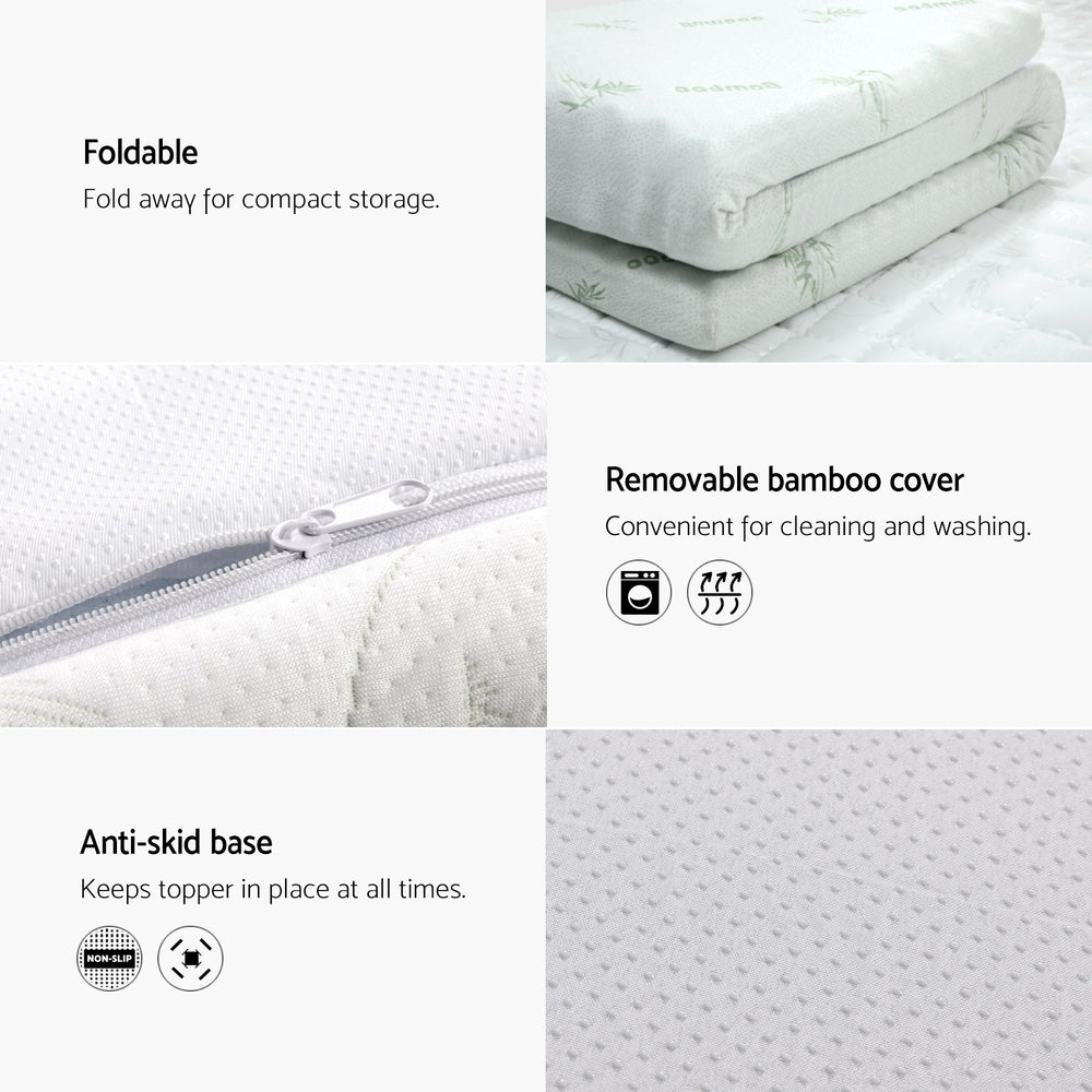 Giselle Bedding Memory Foam Mattress Topper Cool Gel 5cm King Single-3