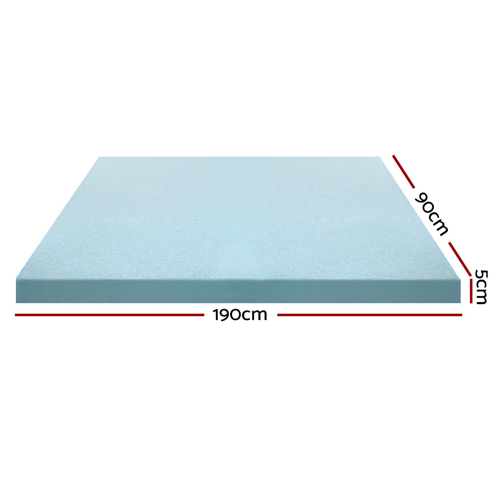 Giselle Bedding Memory Foam Mattress Topper Cool Gel 5cm Single-1