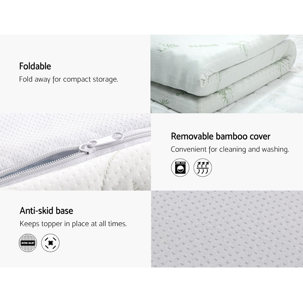 Giselle Bedding Memory Foam Mattress Topper Cool Gel 5cm Single-6