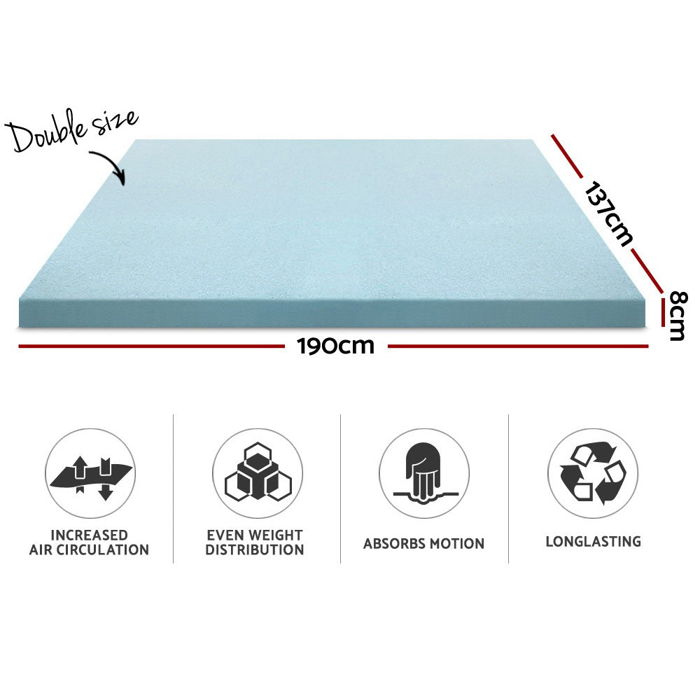 Giselle Bedding Memory Foam Mattress Topper Cool Gel 8cm Double-1