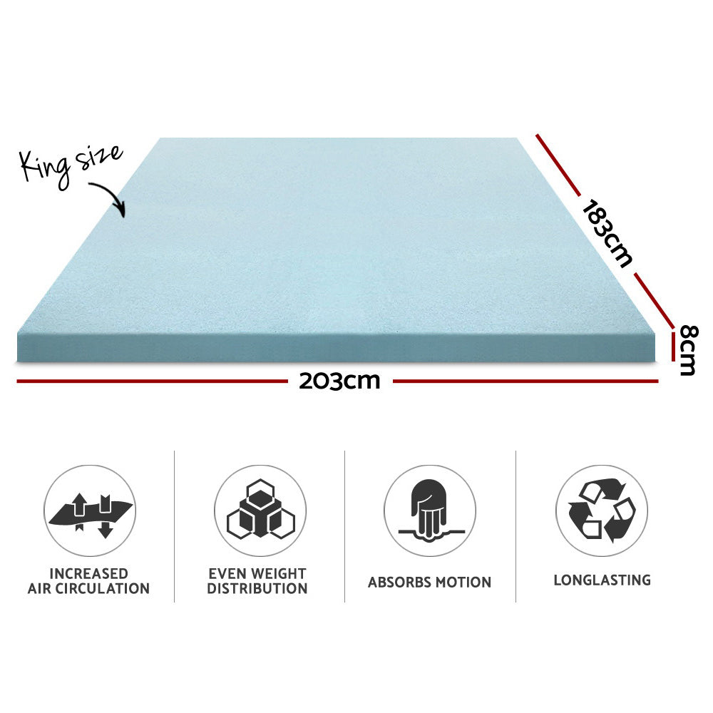 Giselle Bedding Memory Foam Mattress Topper Cool Gel 8cm King-1