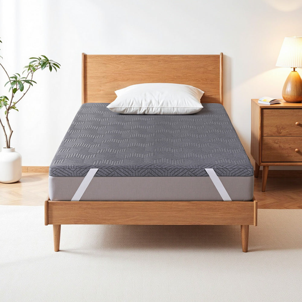 Giselle 8cm Memory Foam Mattress Topper Gel Dual Layer Foam Bamboo Single-6