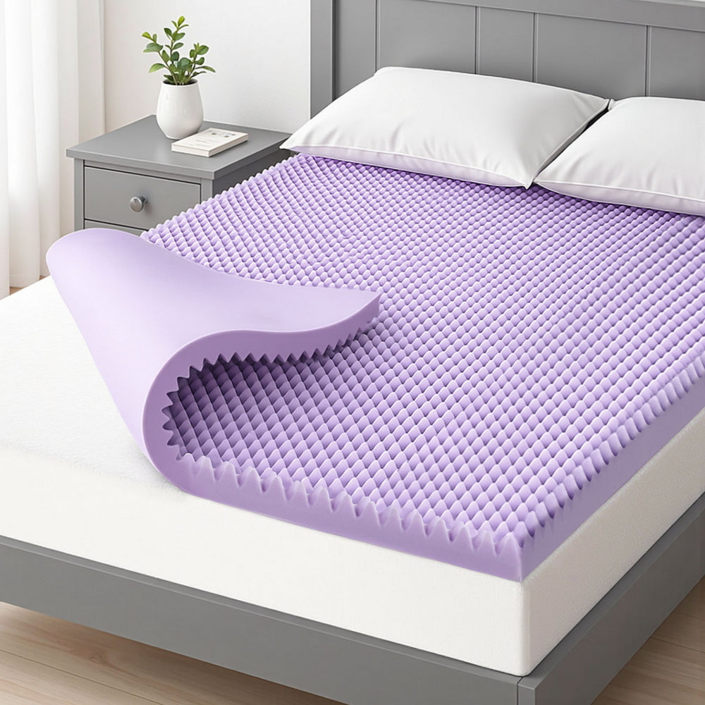 Giselle 5cm Memory Foam Mattress Topper Lavender Infused Egg Crate Pad Mat Double-6
