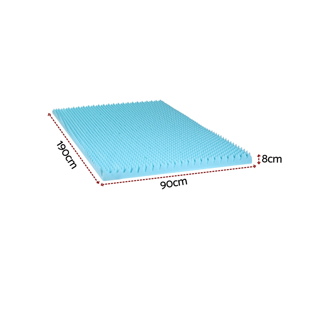 Giselle 8cm Memory Foam Mattress Topper Gel Egg Crate Foam Bamboo Single-1