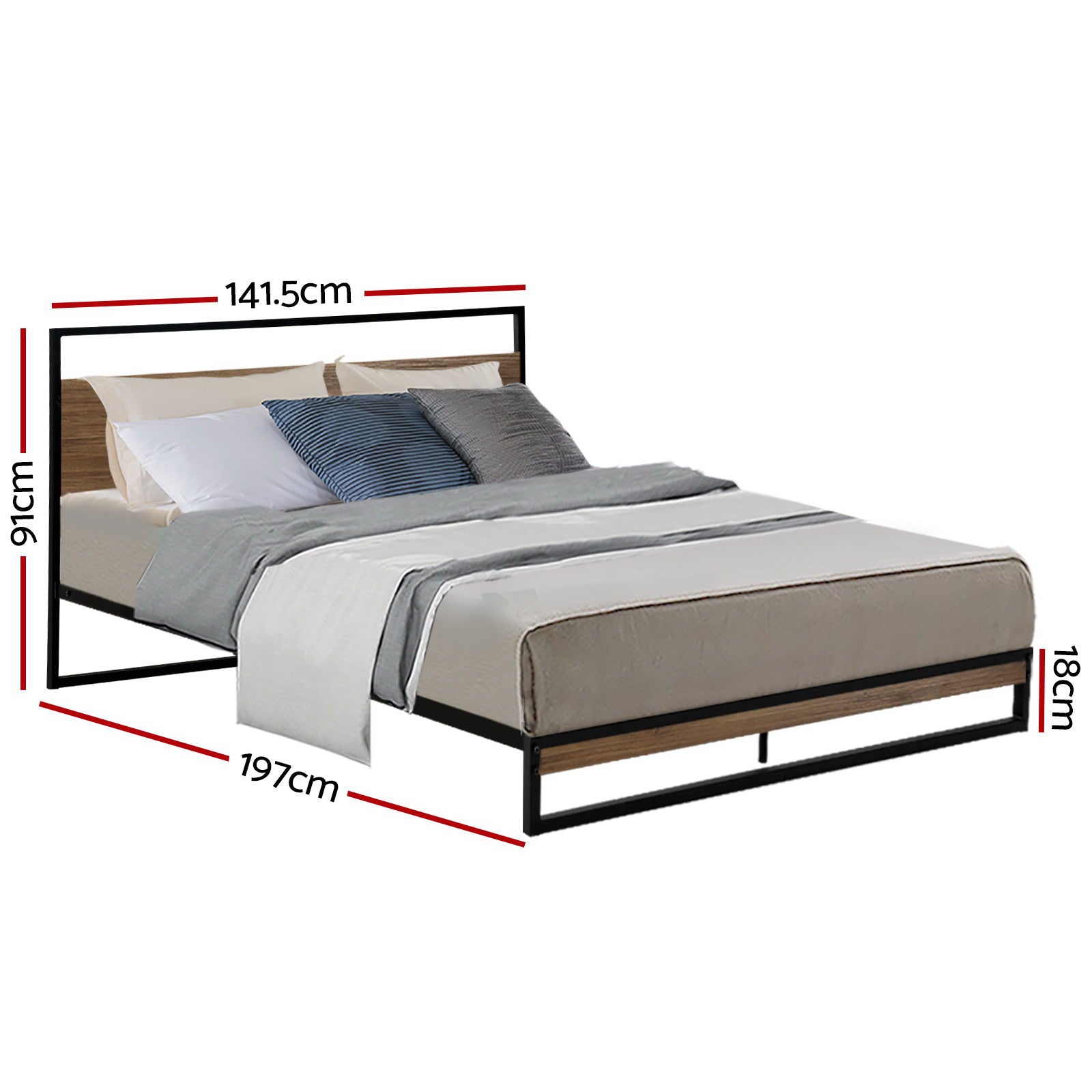 Artiss Bed Frame Double Size Metal Frame DANE-2