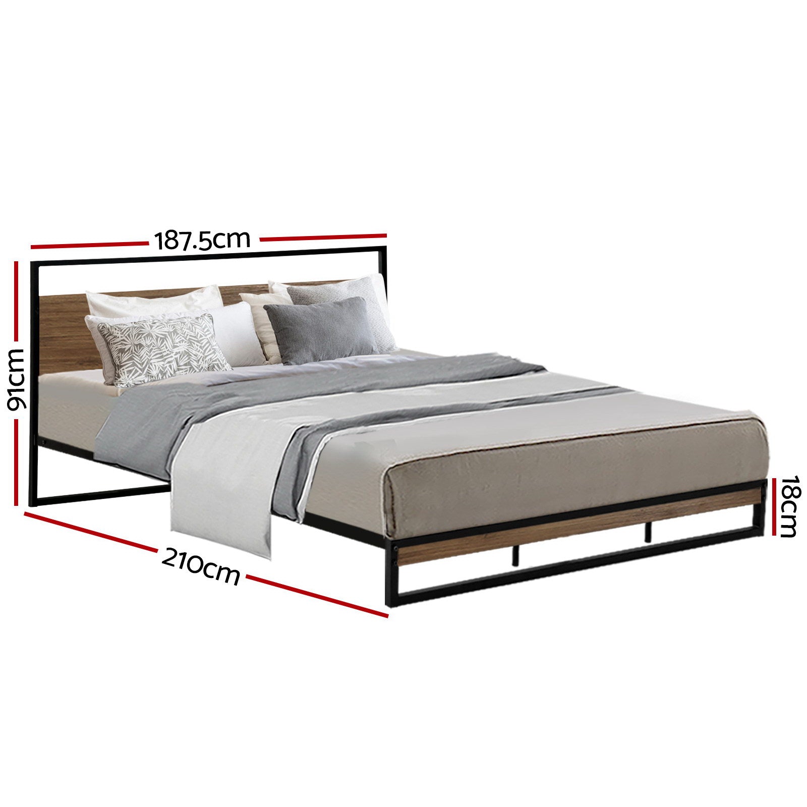 Artiss Bed Frame King Size Metal Frame DANE-2