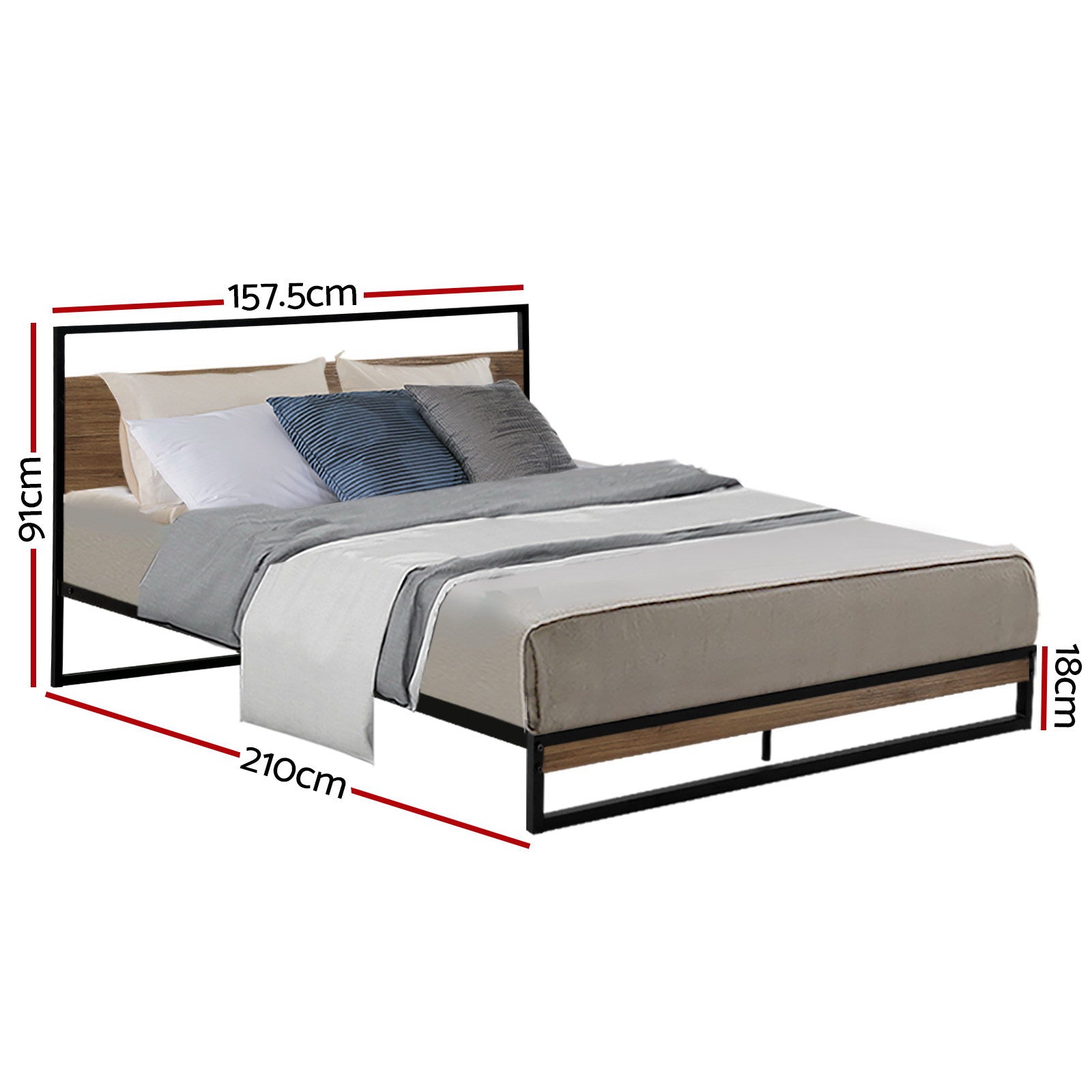 Artiss Bed Frame Queen Size Metal Frame DANE-2