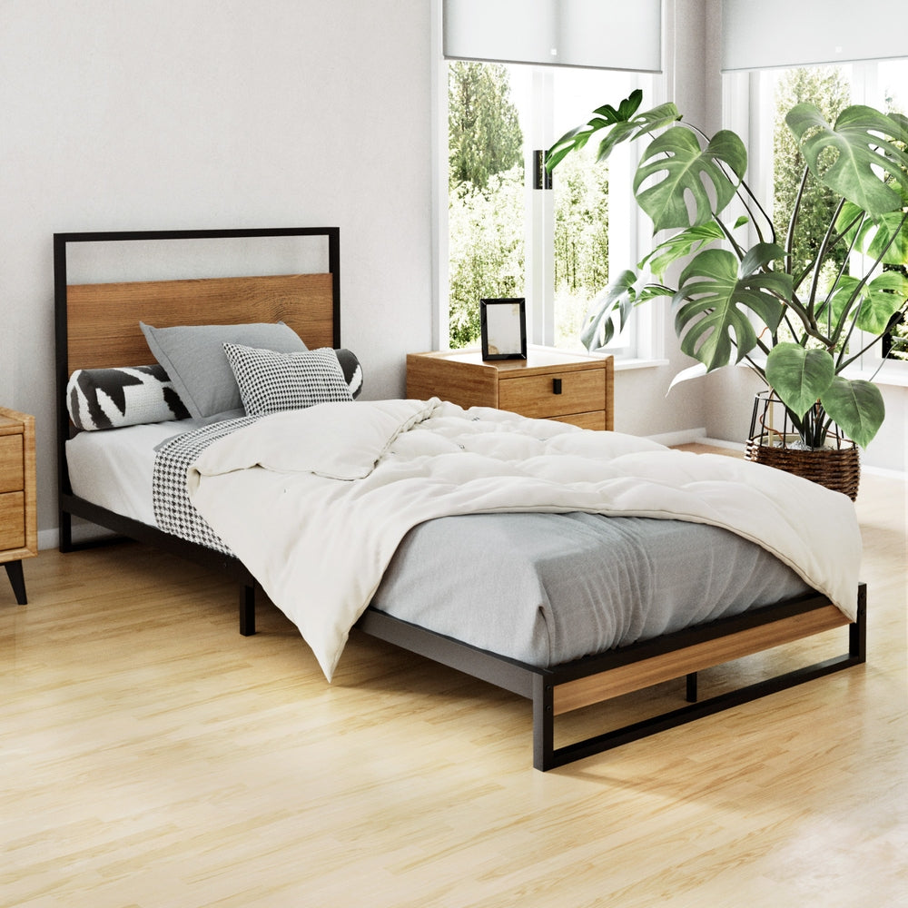 Artiss Bed Frame Single Size Metal Frame DANE-1