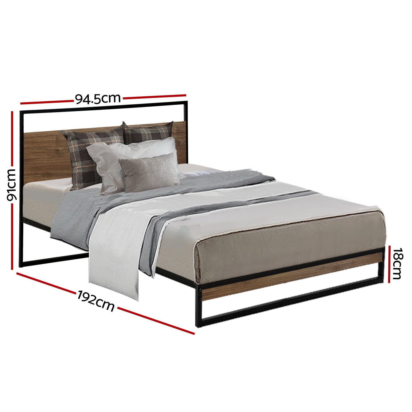 Artiss Bed Frame Single Size Metal Frame DANE-2