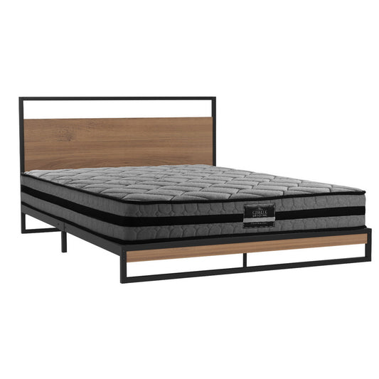 Artiss  Metal Bed Frame Double Size Beds Platform with Mattress-0