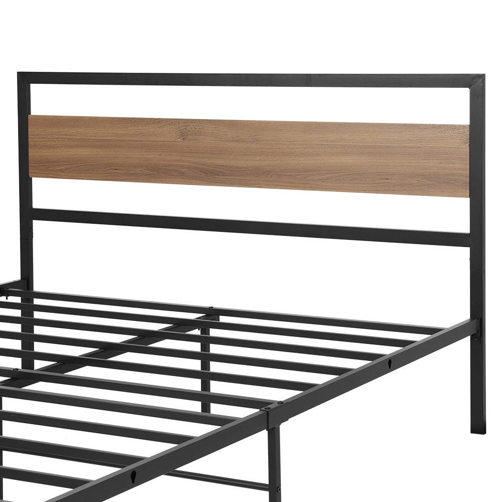 Artiss Bed Frame Queen Size Metal Base Mattress Platform Foundation Black DREW-2