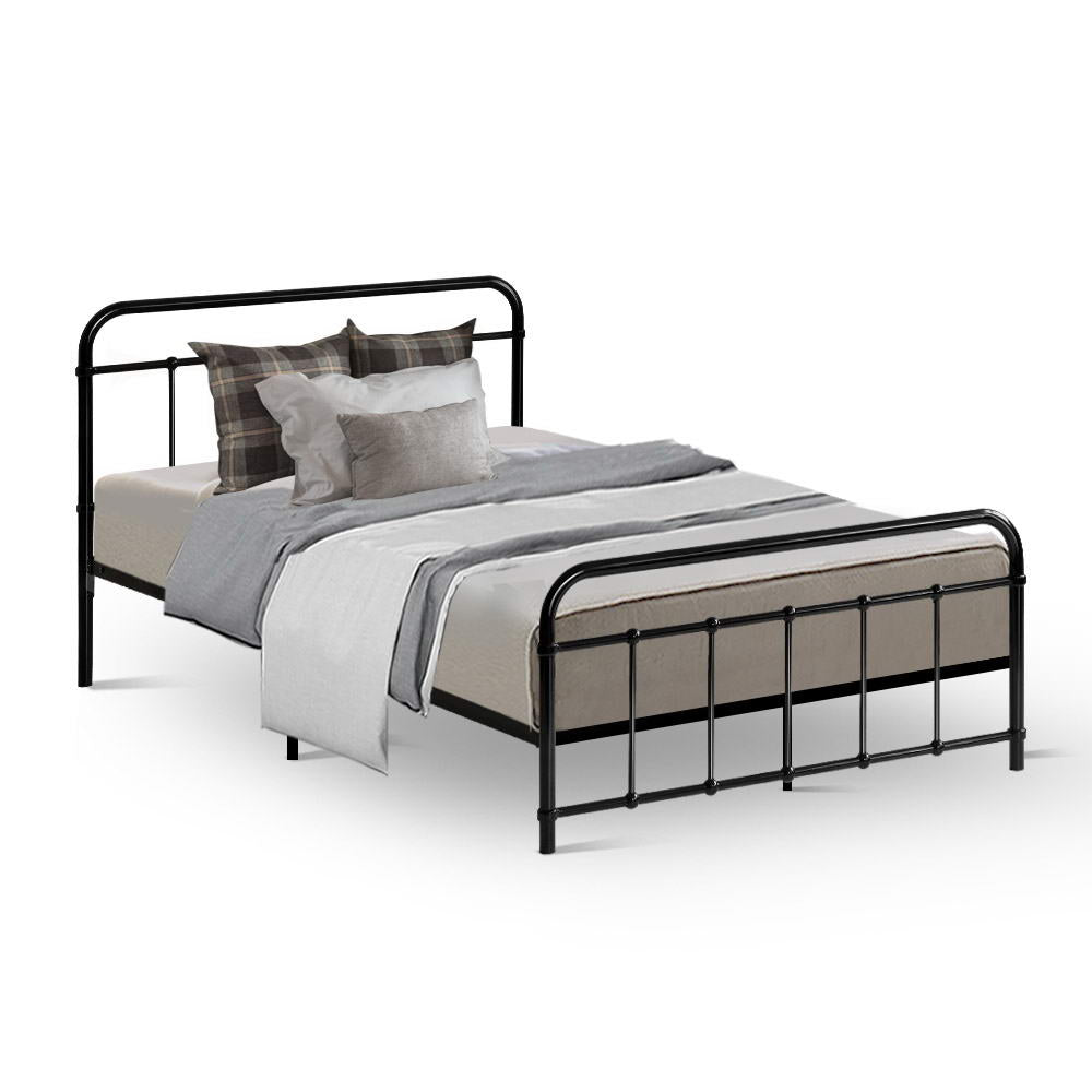 Artiss Bed Frame Metal Frames LEO - King Single(Black)-0