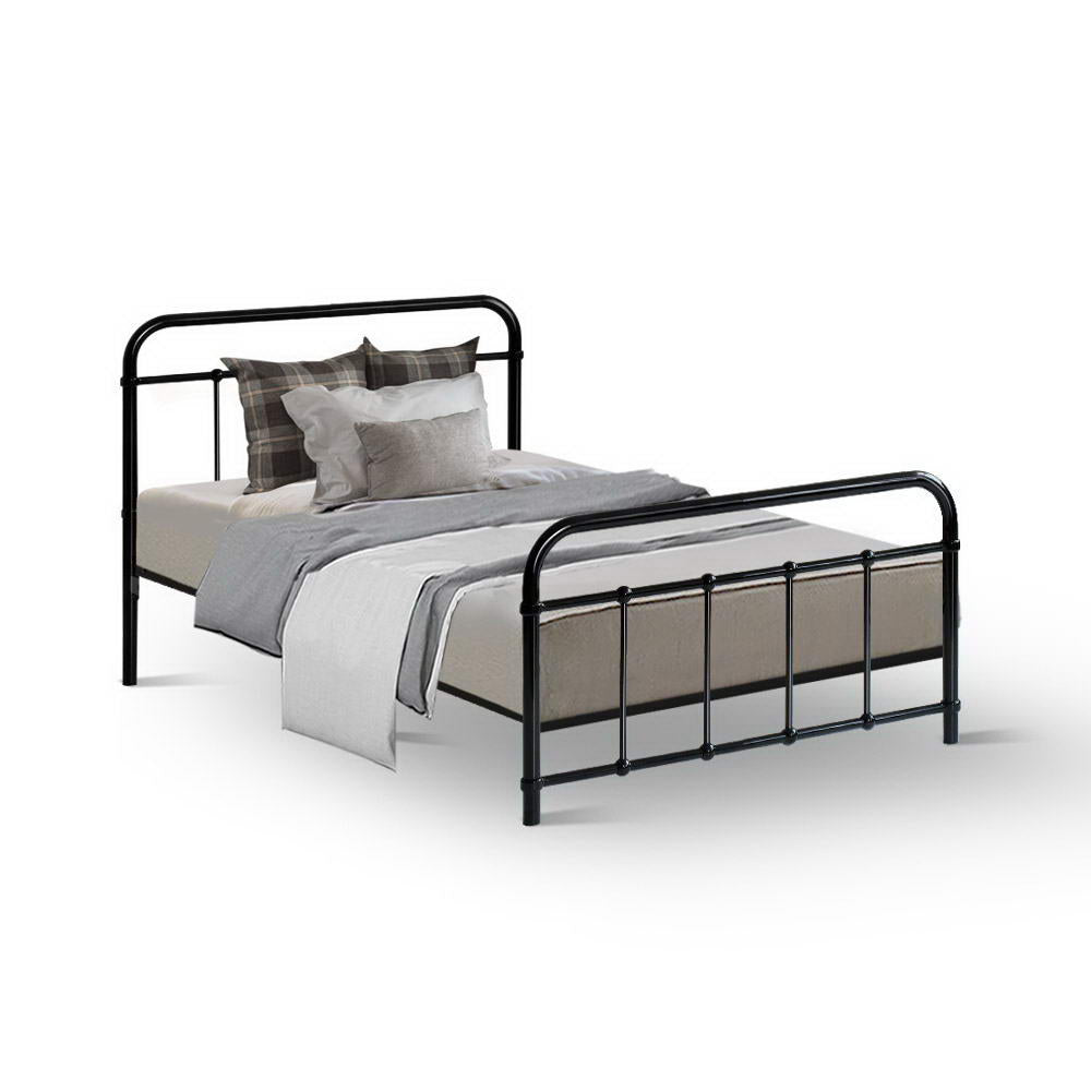 Artiss Bed Frame Metal Frames LEO - Single (Black)-0