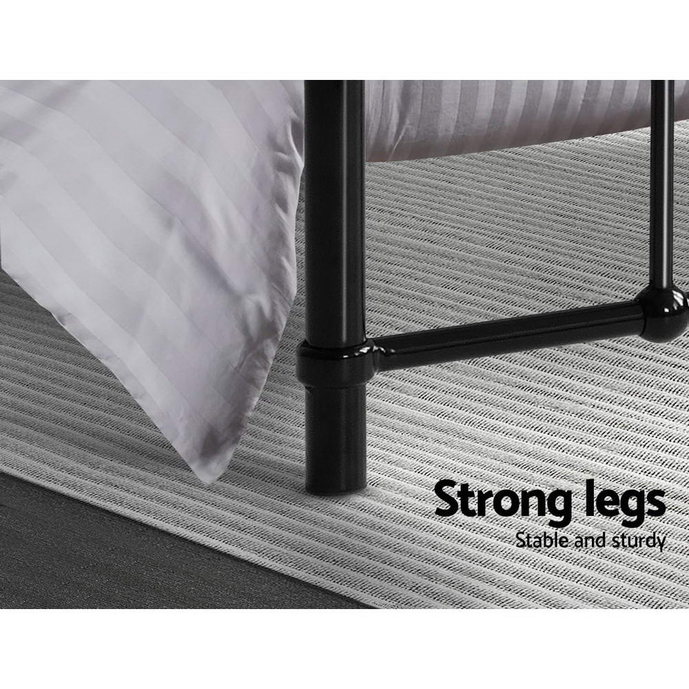 Artiss Bed Frame Metal Frames LEO - Single (Black)-5