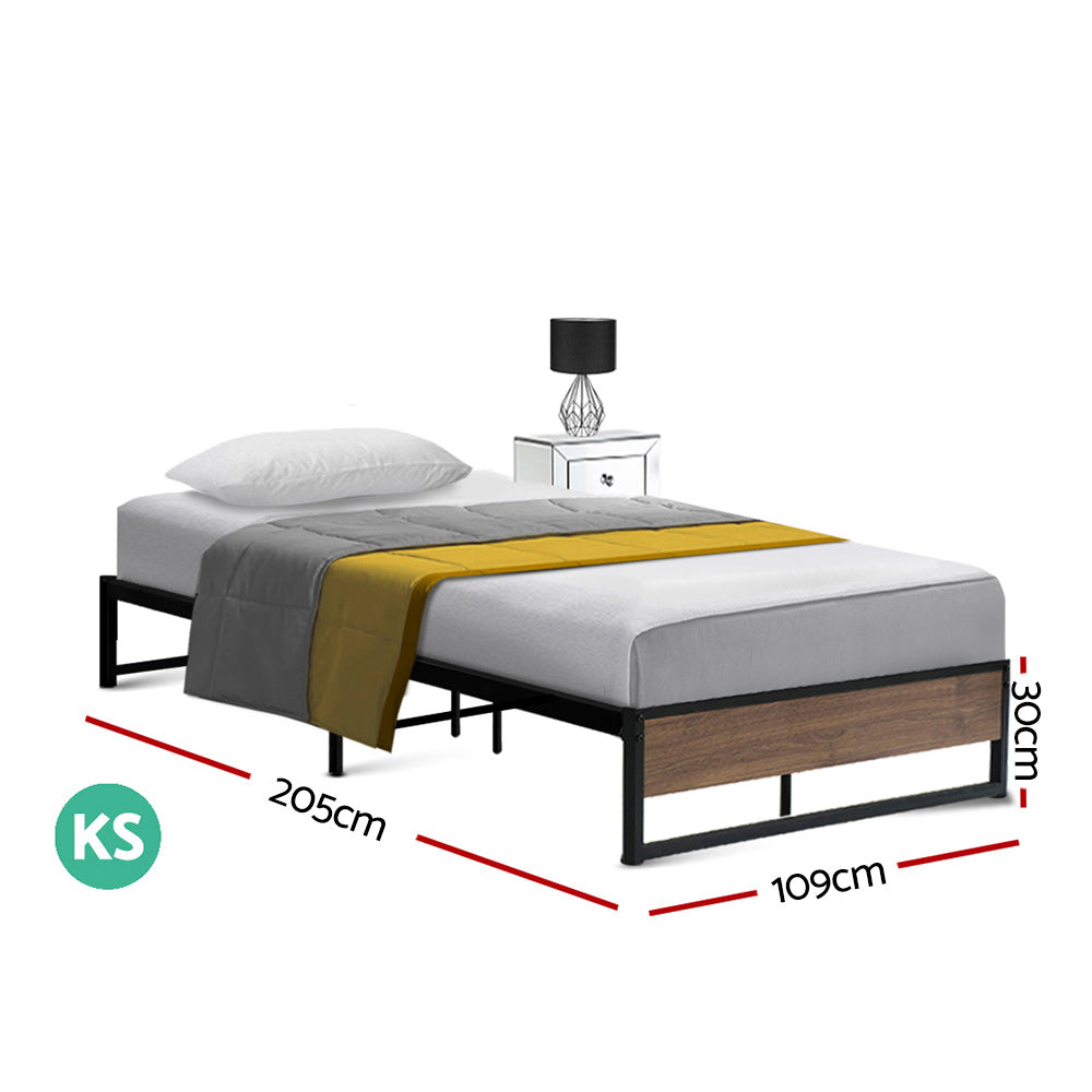 Artiss Bed Frame Metal Frame Bed Base OSLO - King Single-1