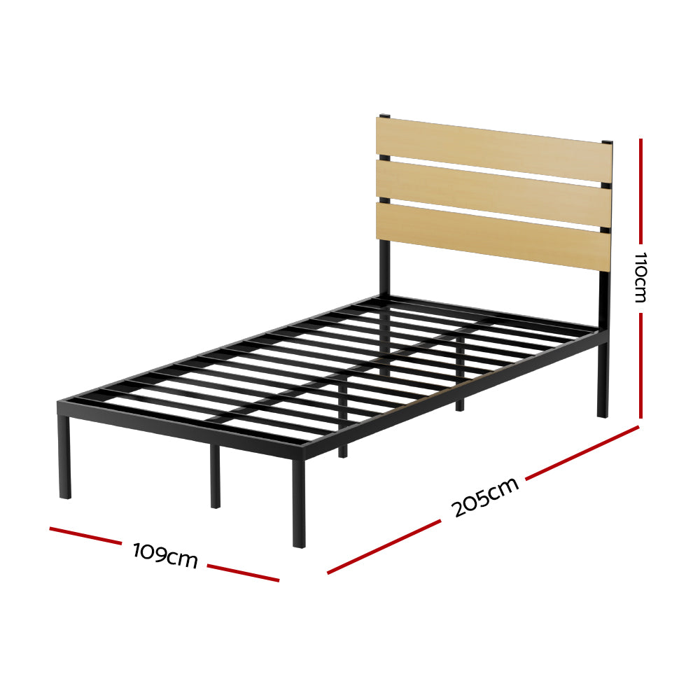 Artiss Bed Frame King Single Size Metal Base Mattress Platform Foundation PAULA-1