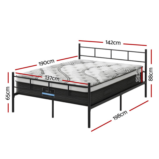 Artiss Bed Frame Double Metal Bed Frames SOL with Mattress
