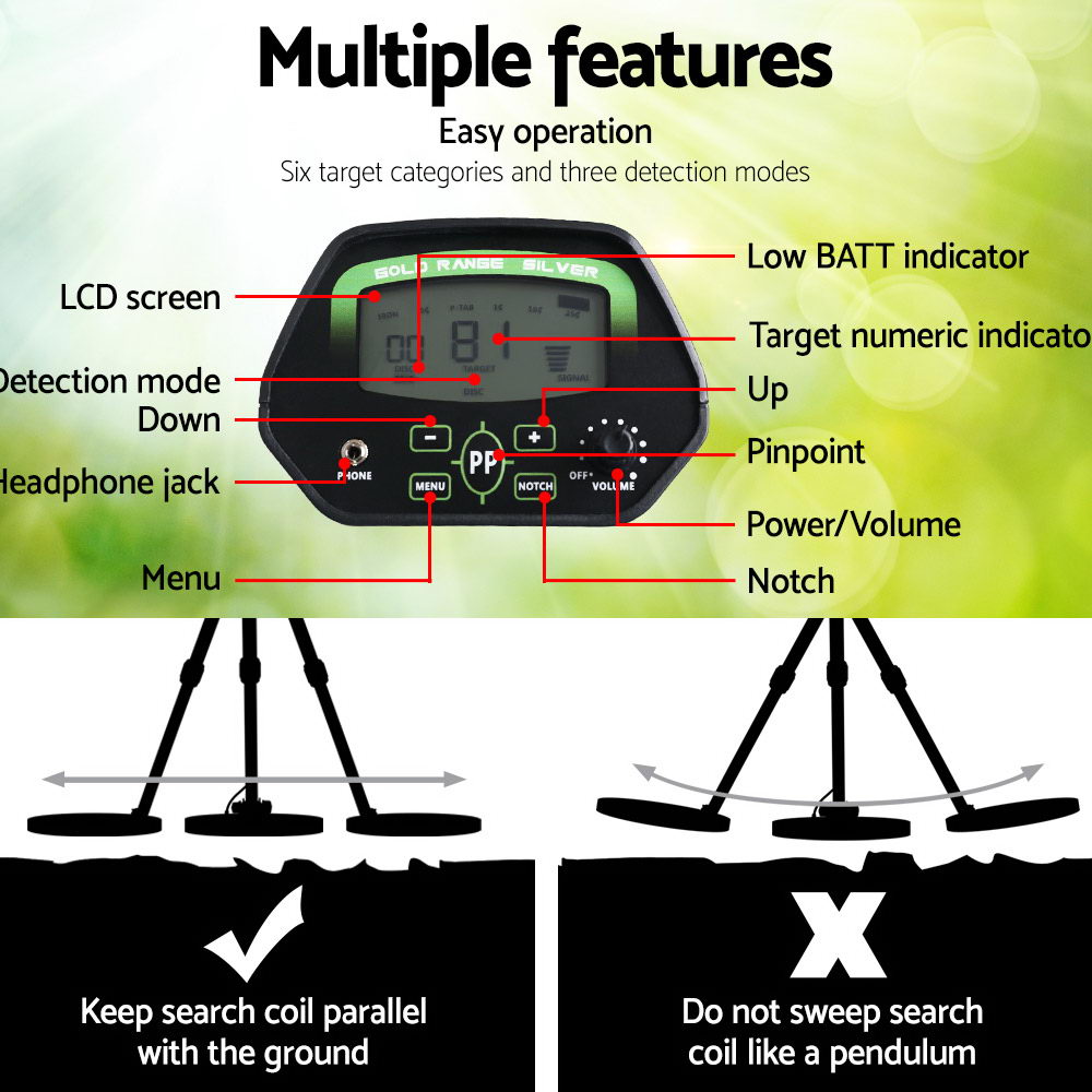 Metal Detector 220MM Deep Sensitive Waterproof Pinpointer Treasure Hunter-3