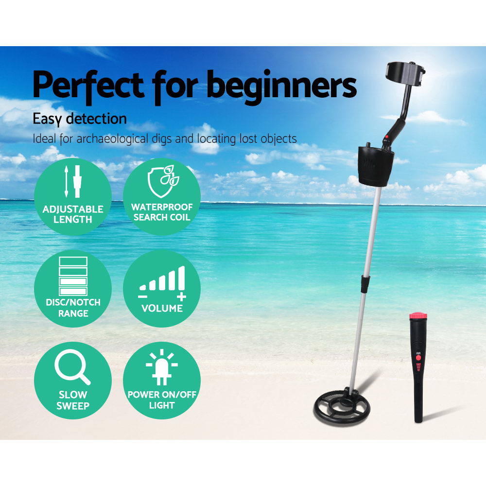 Metal Detector 180MM Deep Sensitive Waterproof Pinpointer Treasure Hunter Black-2