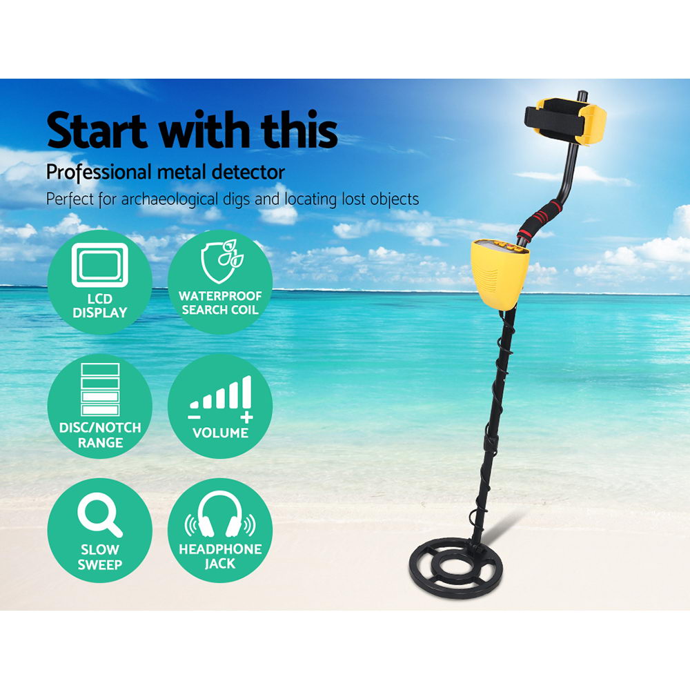 Metal Detector 180MM Deep Sensitive Waterproof Treasure Hunter Gold Digger Yellow-2