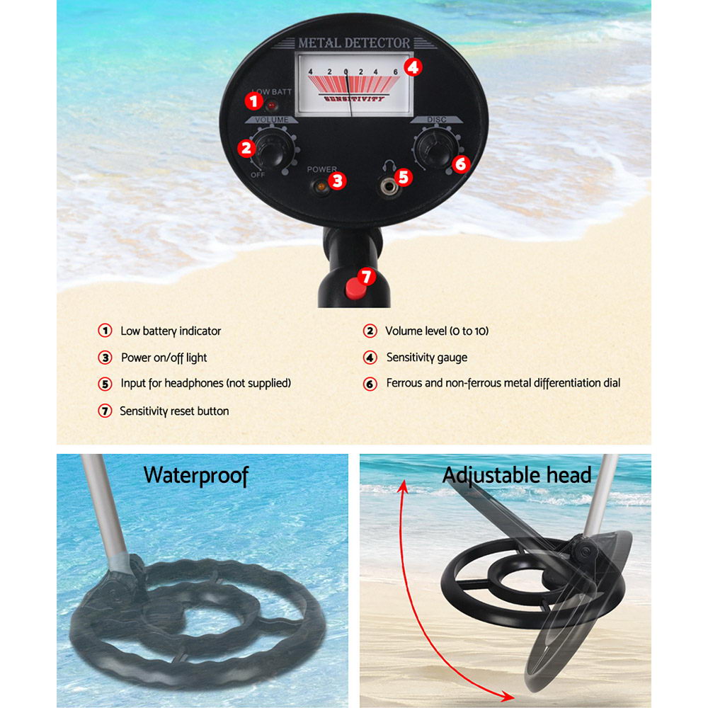 Metal Detector 180MM Deep Sensitive Waterproof Treasure Hunter Gold Digger Black-3