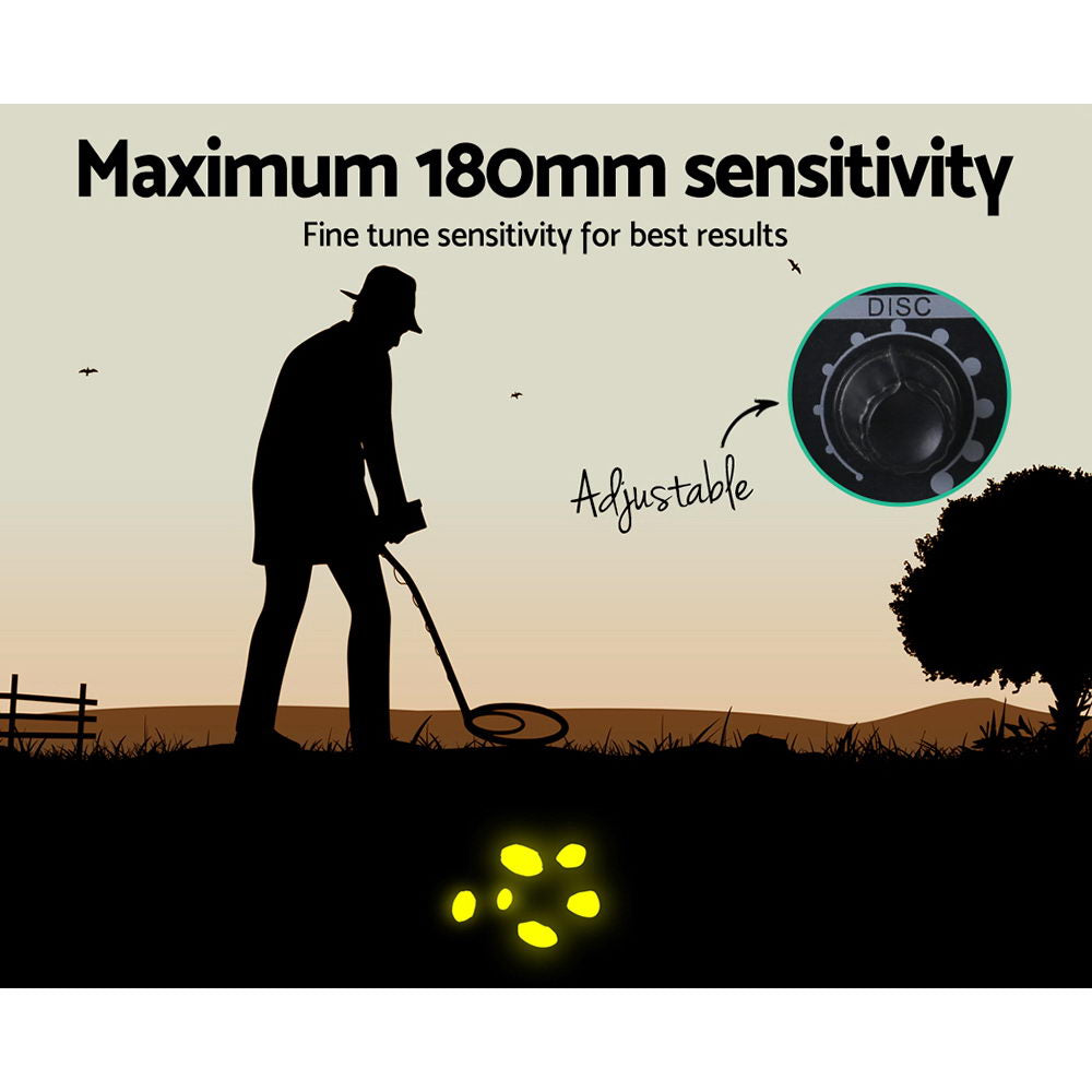 Metal Detector 180MM Deep Sensitive Waterproof Treasure Hunter Gold Digger Black-4