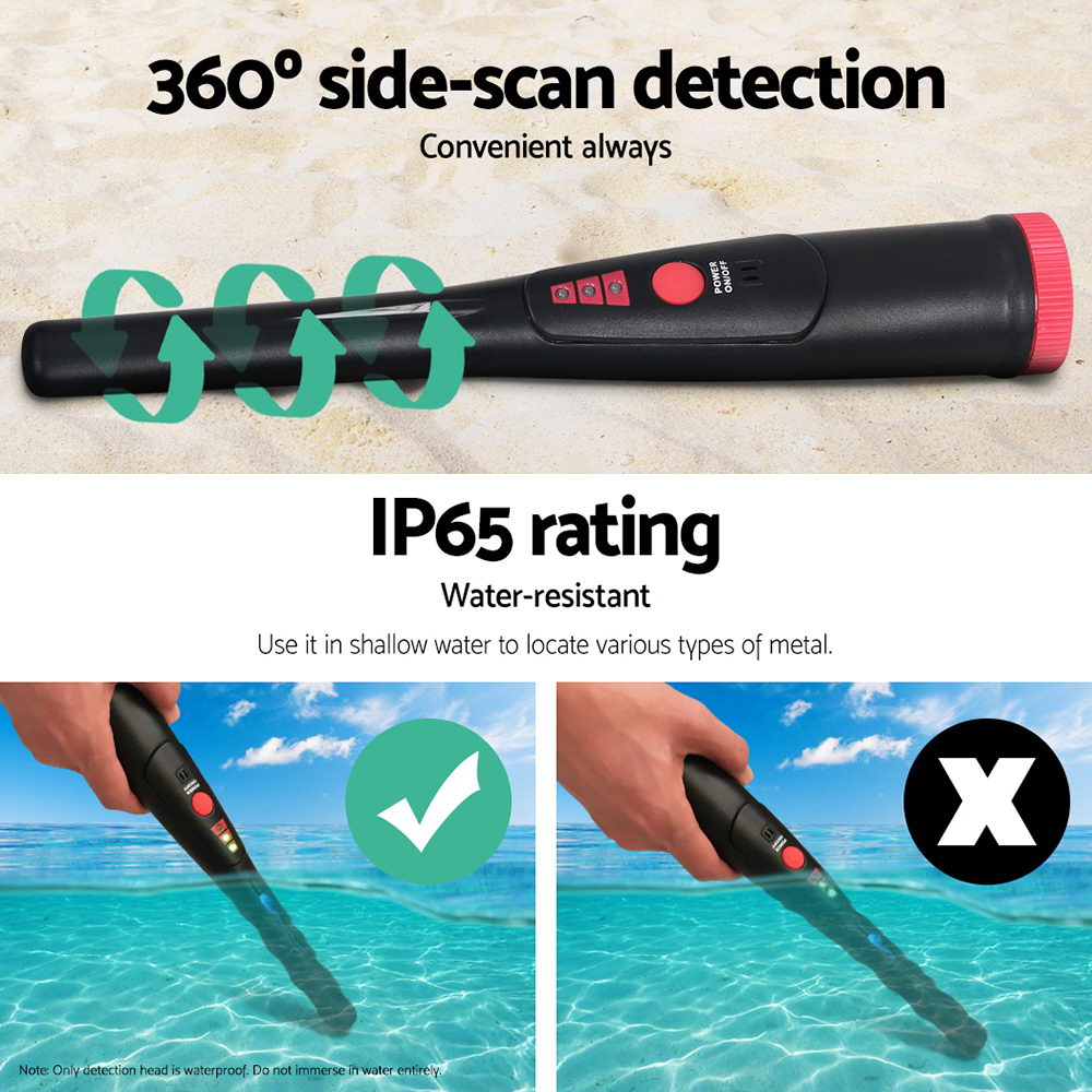 Metal Detector 40MM Sensitive Handheld Pinpointer Waterproof Automatic Hunter Black-2