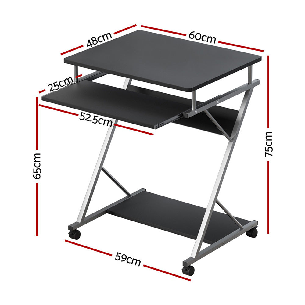 Artiss Computer Desk Keyboard Tray Shelf Black 60CM-1