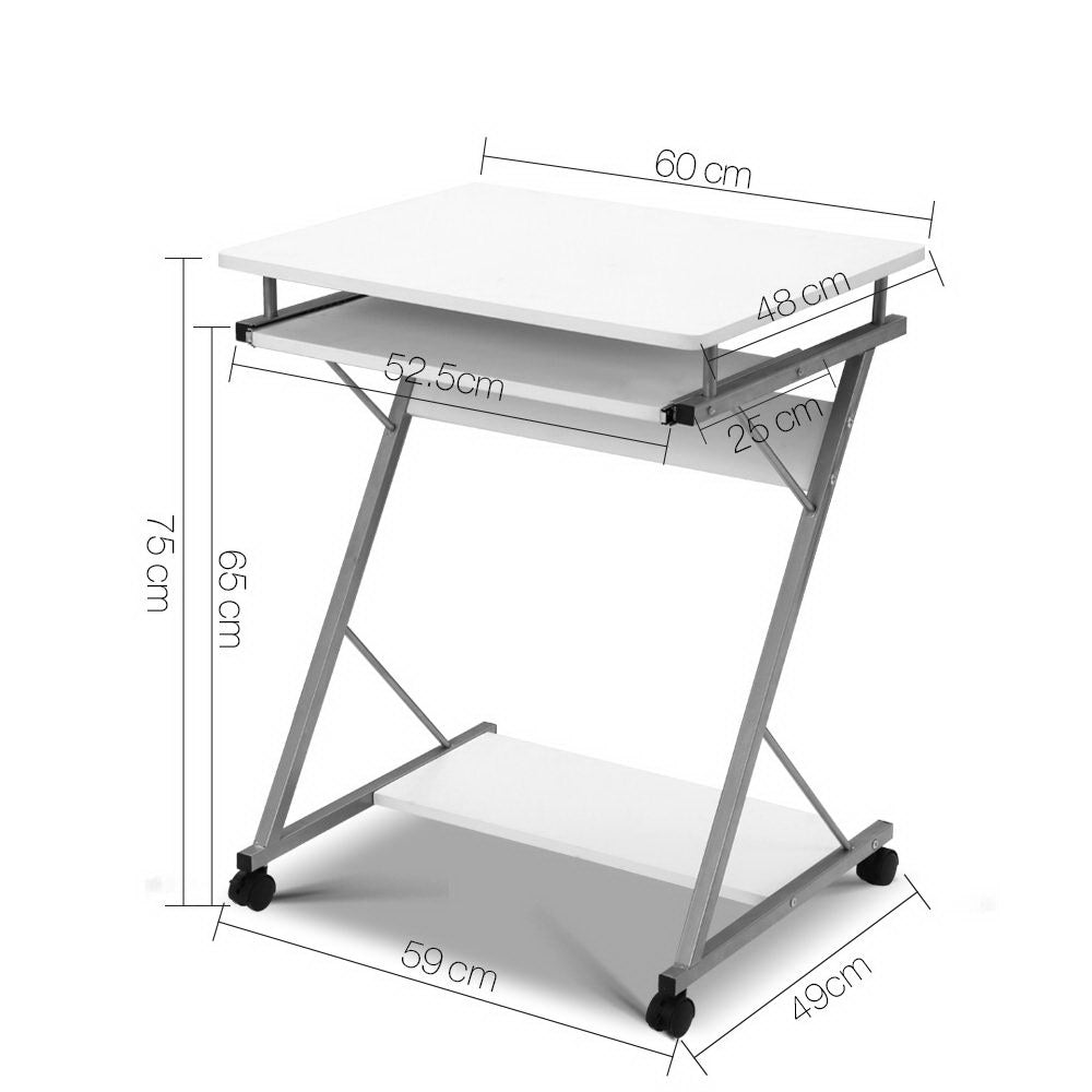 Artiss Computer Desk Keyboard Tray Shelf White 60CM-1