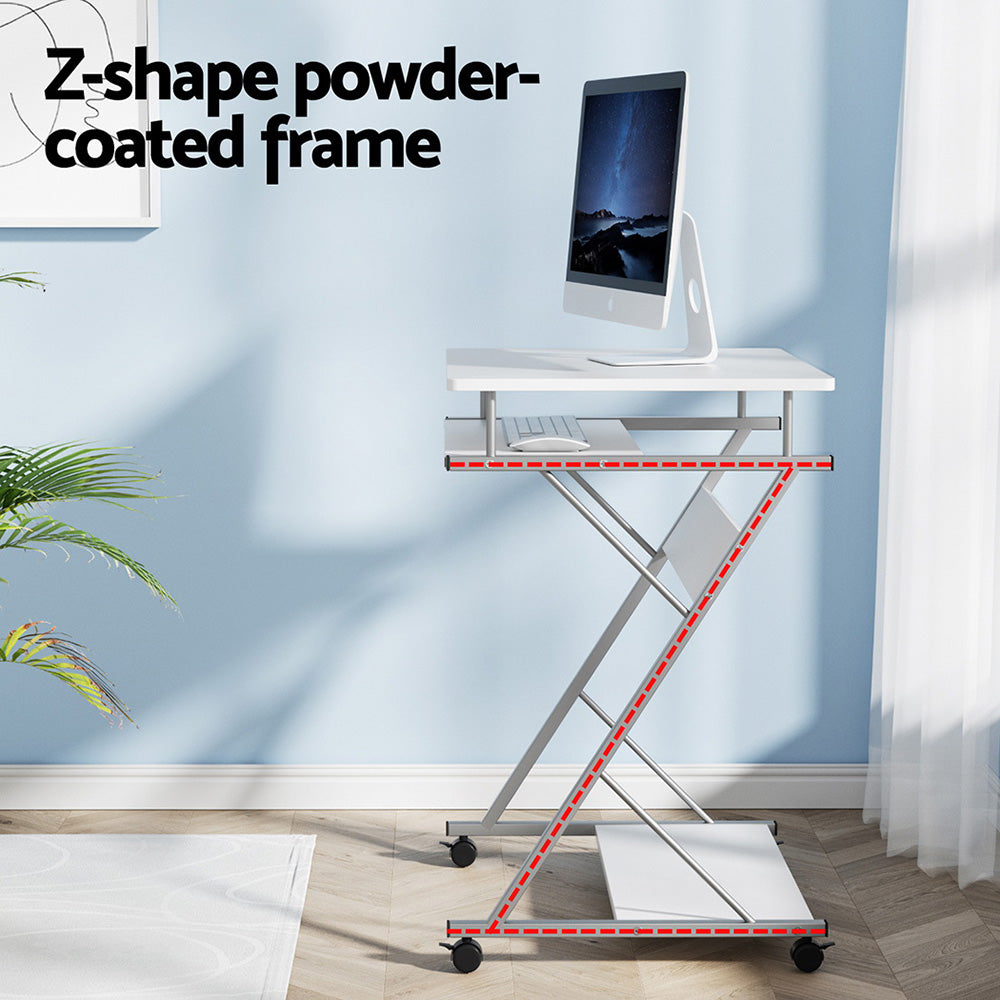 Artiss Computer Desk Keyboard Tray Shelf White 60CM-4