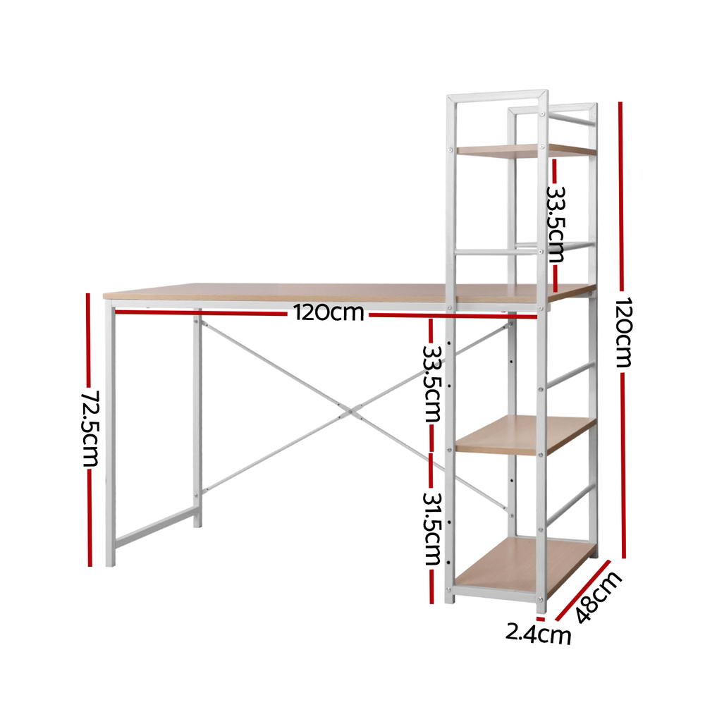 Artiss Computer Desk Shelf Oak 120CM-1