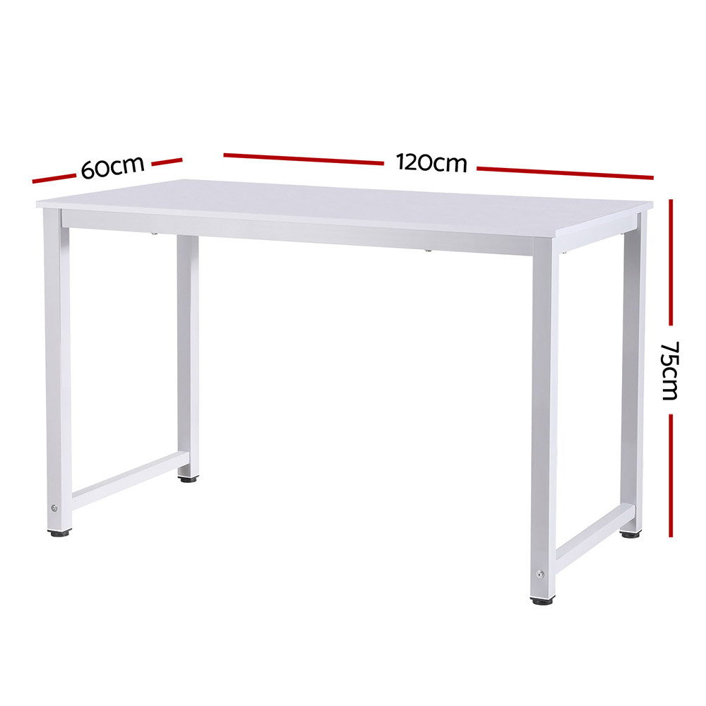 Artiss Computer Desk Home Office Study Table White 120CM-2