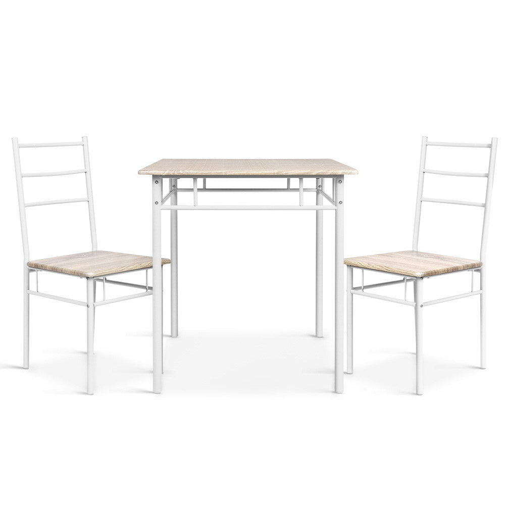 Artiss Dining Table And Chairs Set fo 3 Oak-0