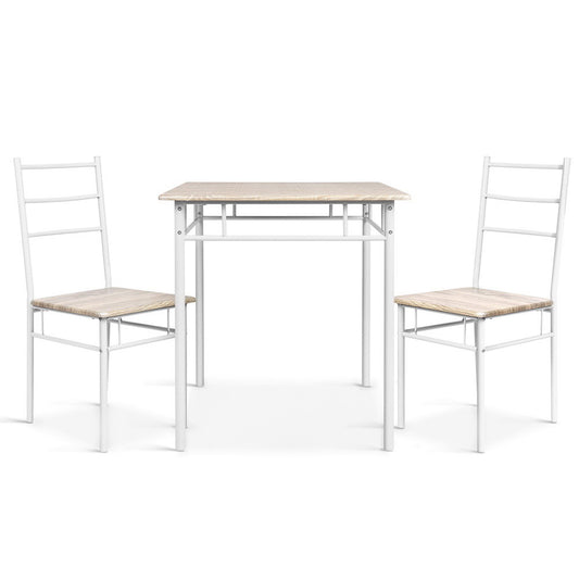 Artiss Dining Table And Chairs Set fo 3 Oak-0