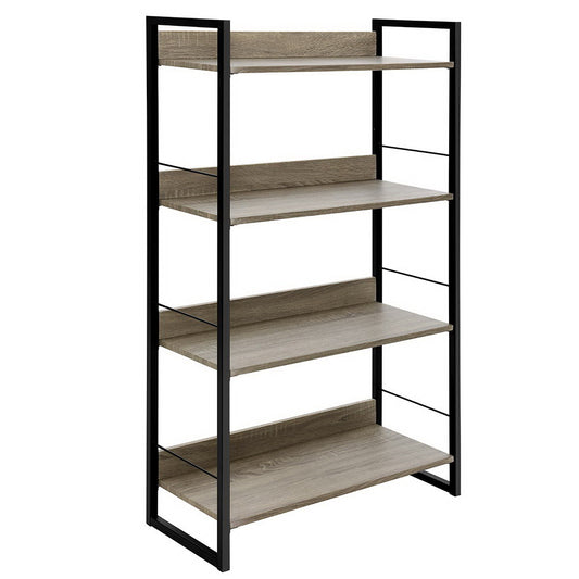 Artiss Bookshelf 4 Tiers - NOE Black and Oak-0