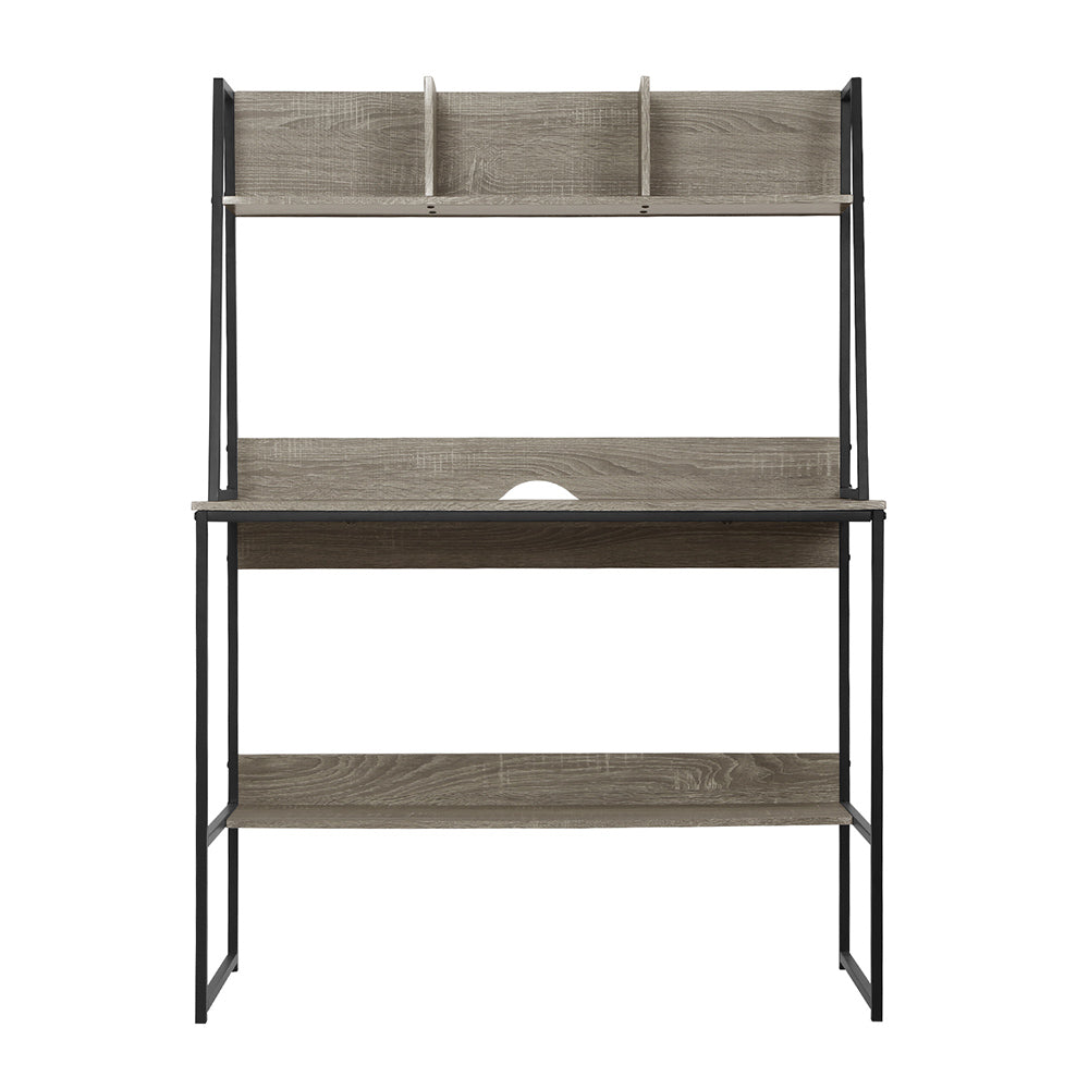 Artiss Computer Desk Bookshelf Storage Grey 100CM-2