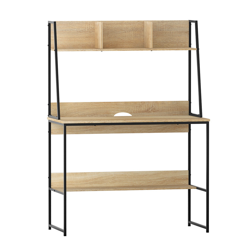 Artiss Computer Desk Bookshelf Storage 100CM Oak-0