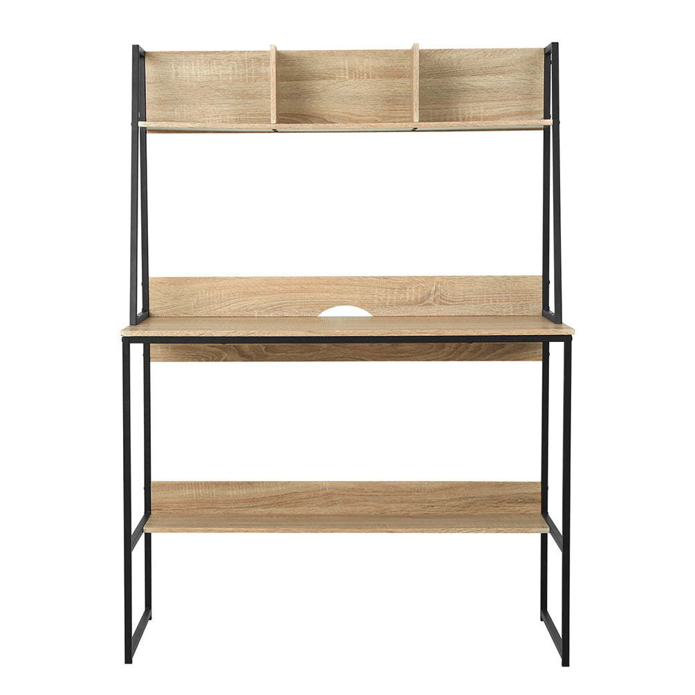 Artiss Computer Desk Bookshelf Storage 100CM Oak-2