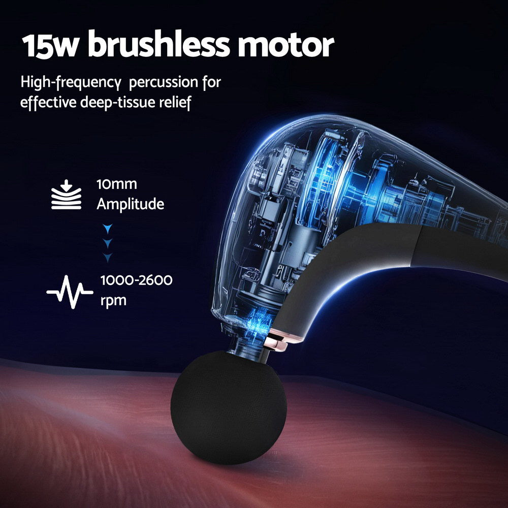 Everfit Massage Gun U-shaped Extended Handle Percussion Massager 4 Heads-3